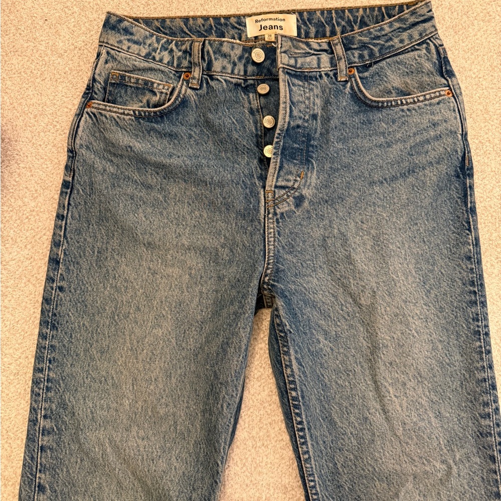 Reformation High Rise Blue Jeans